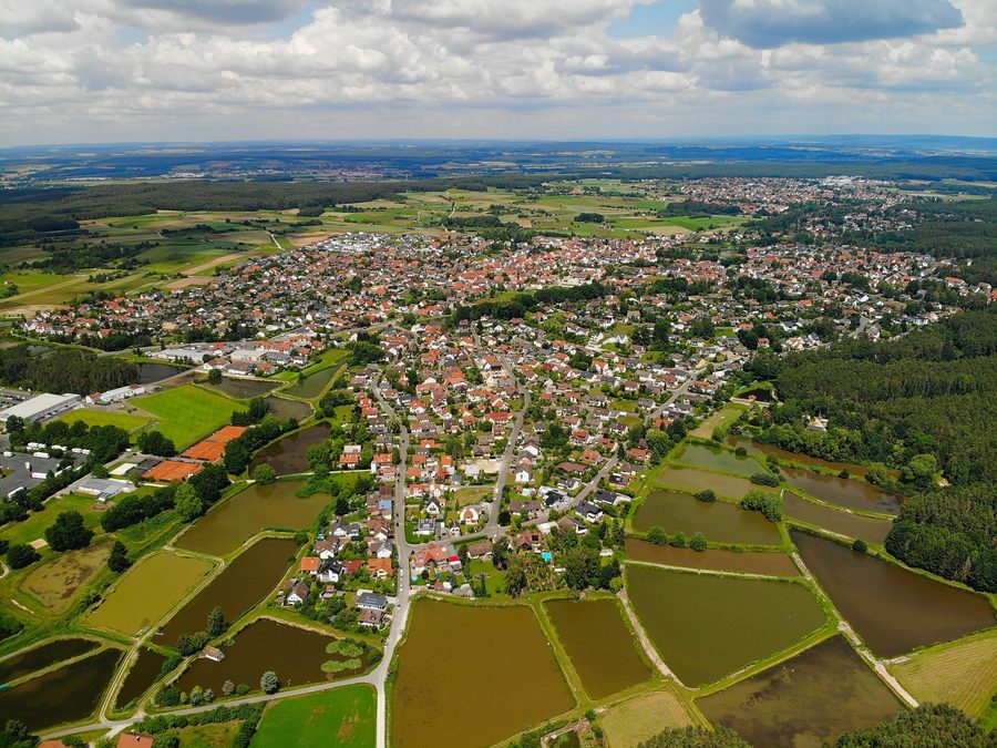 Luftaufnahme von Röttenbach bei Erlangen aus dem Jahr 2020
