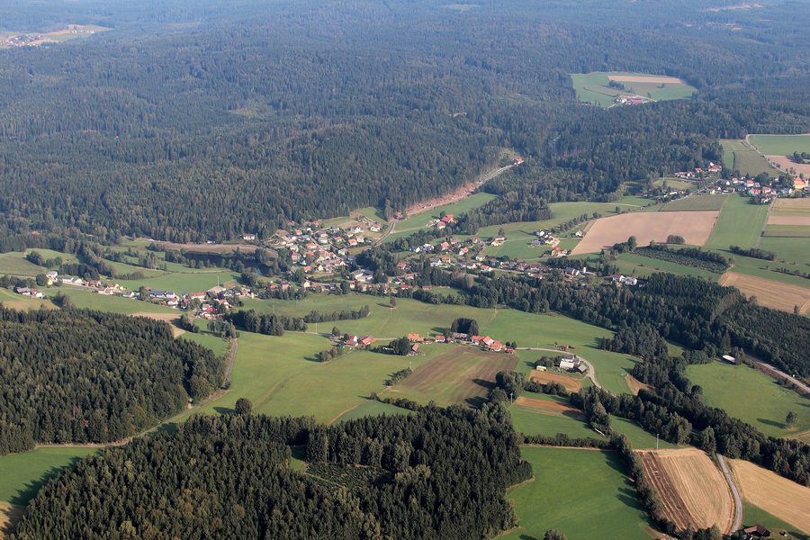 Blick auf Georgenberg mit Zottbach, Faislbach und Neukirchen zu St. Christoph