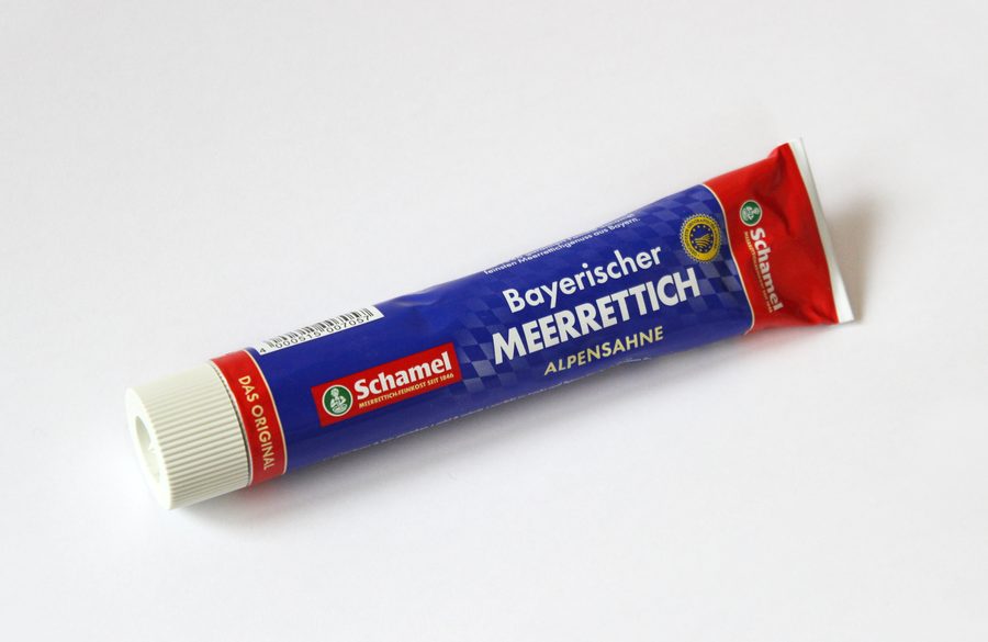 Tube mit bayerischem Sahne-Meerrettich der Schamel Meerrettich GmbH & Co. KG