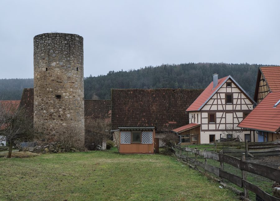 Erhaltene Reste der Befestigung in Stockheim im Landkreis Rhön-Grabfeld