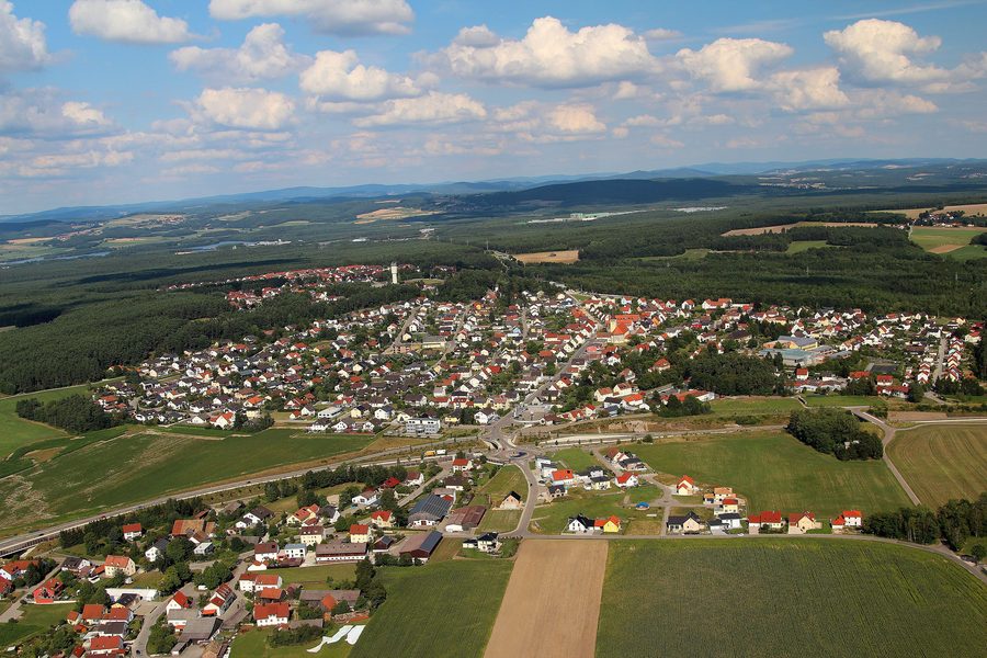 Ortsansicht von Wackersdorf im Landkreis Schwandorf in der Oberpfalz