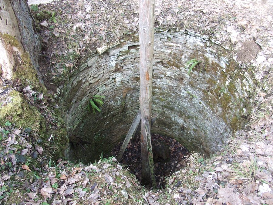Gesicherte historische Wolfsgrube im Walderlebniszentrum Schernfeld