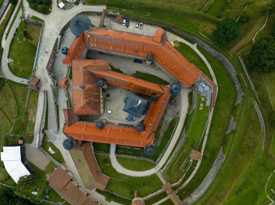 Luftbild der Festung Rosenberg in Kronach
