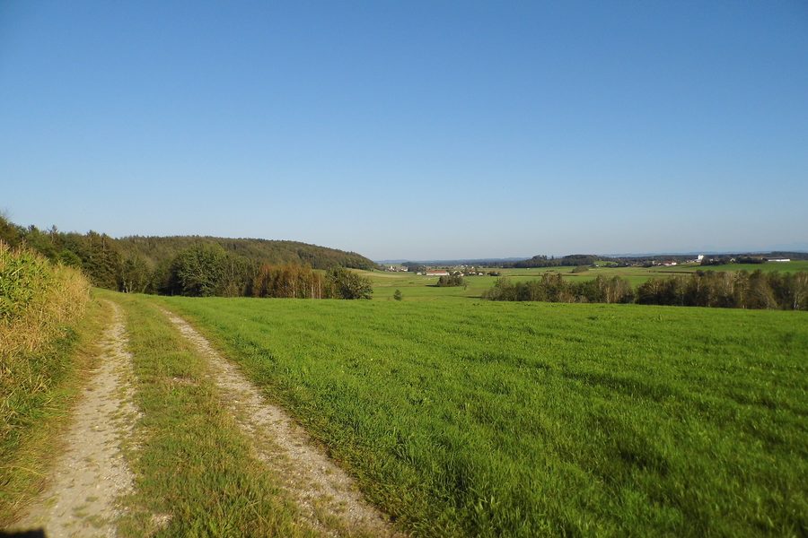 Blick von Endorf in der Gemeinde Steinhöring über das Ebrachtal in Richtung Ebrach