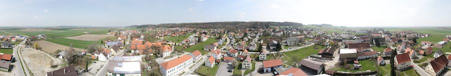 Panorama von Boos und der Booser Ebene in Schwaben