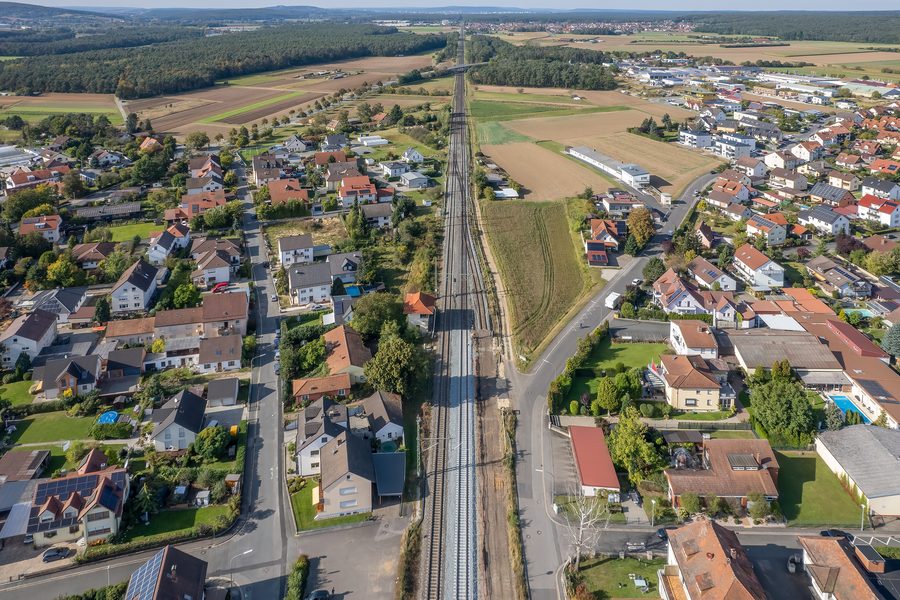 Luftaufnahme von Hirschaid im Landkreis Bamberg