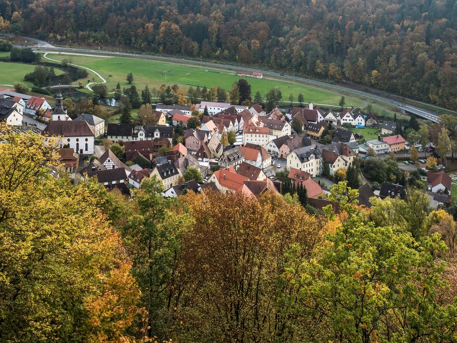 Blick über Muggendorf in der Fränkischen Schweiz