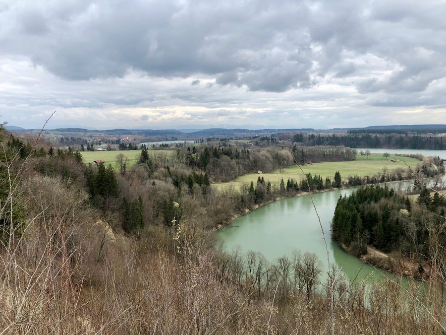 Mühlau und Lech bei Epfach in der Gemeinde Denklingen, Blick von Nordosten