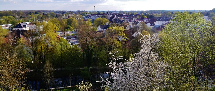 Blick vom Domberg auf Freising mit historischer Altstadt