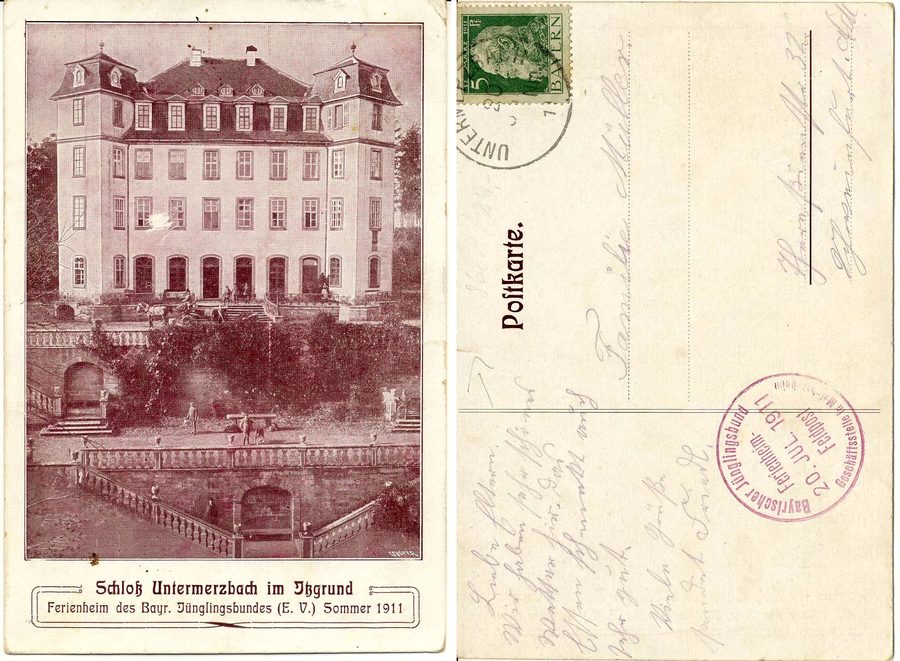 Historische Ansicht von Schloss Untermerzbach im Itzgrund aus dem Jahr 1911