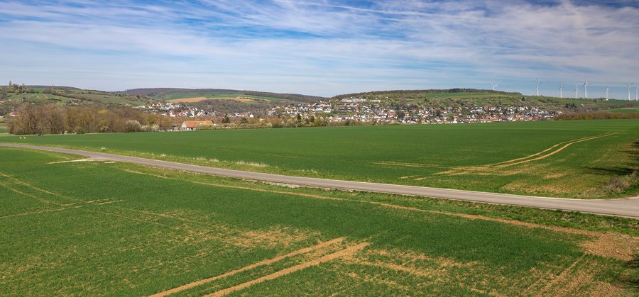 Blick von der Aussichtskanzel Maintalblick Richtung Schonungen