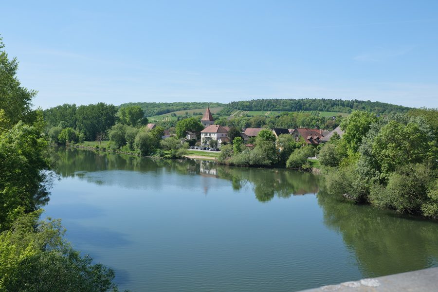 Blick auf Winterhausen im Landkreis Würzburg