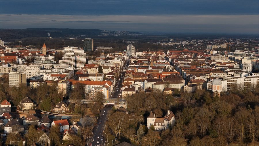 Luftaufnahme der Neu-Ulmer Innenstadt im Januar 2026