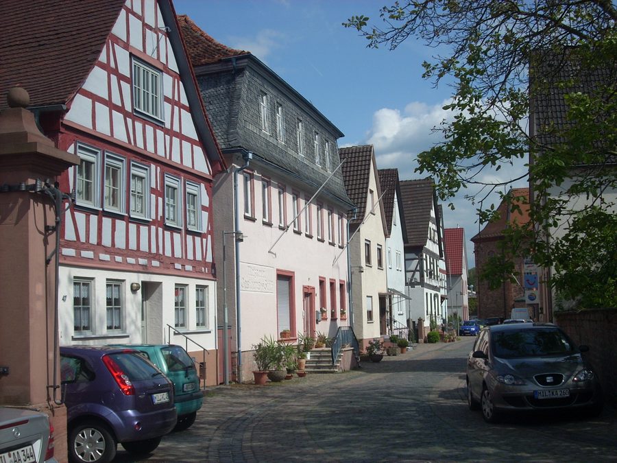 Historische Altstadt von Wörth am Main mit Fachwerkhäusern