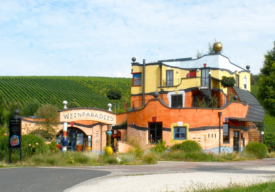 Hundertwasser winery in Untereisenheim near the Main loop