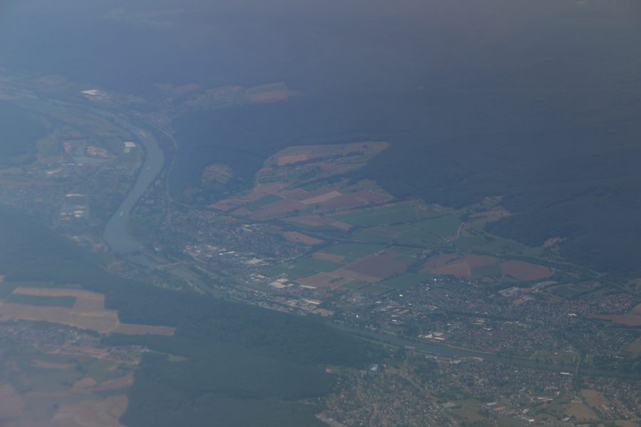 Luftaufnahme des bayerischen Untermain-Gebiets mit Laudenbach und Trennfurt