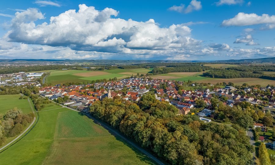 Luftbild von Wonfurt im Landkreis Haßberge