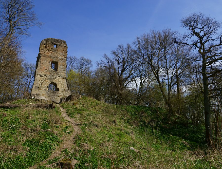 Burgruine Speckfeld im Naturschutzgebiet Schloßbergsattel bei Markt Einersheim