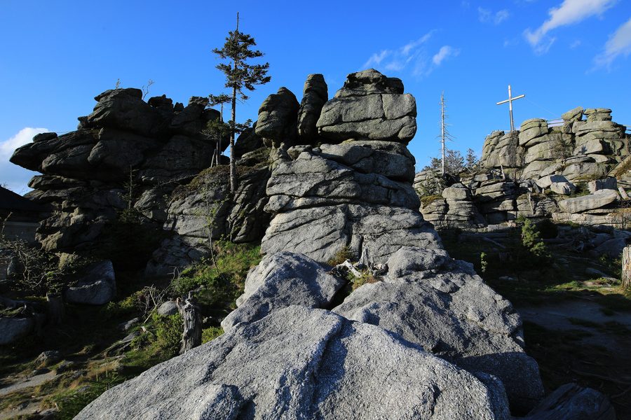 Felsformationen und Hochlagenwald am Dreisessel im Bayerischen Wald