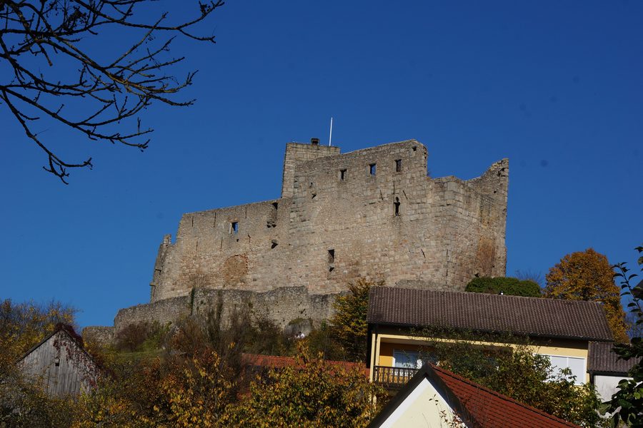 Burgruine Leuchtenberg auf dem Höhenzug über dem Ort