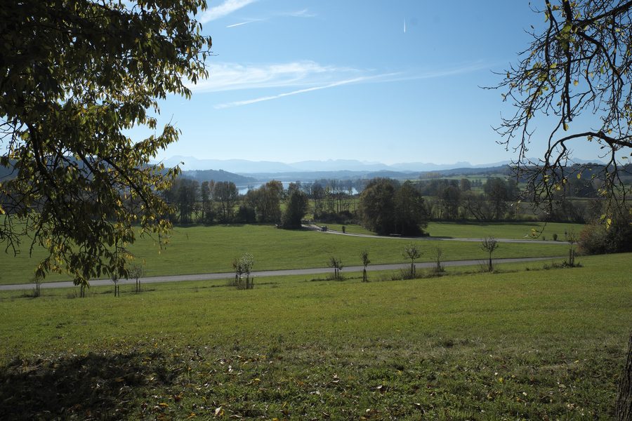 Landschaft bei Coloman mit Blick auf den Tachinger See