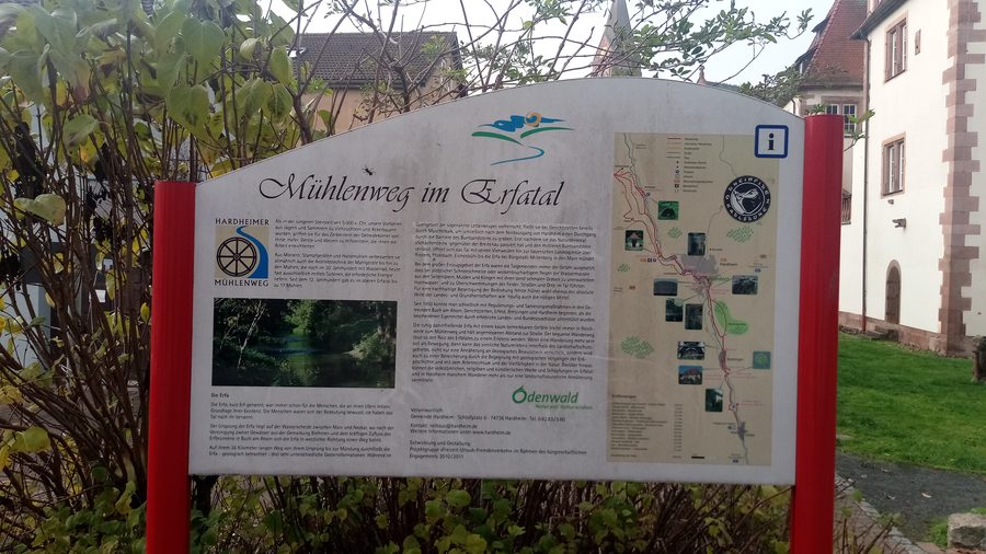 Infoboard des Mühlenradwegs Erftal