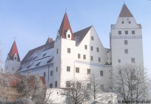 Das neue Schloss in Ingolstadt im Nebel