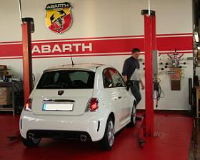 Abarth-Werkstatt im Autohaus Klepmeir